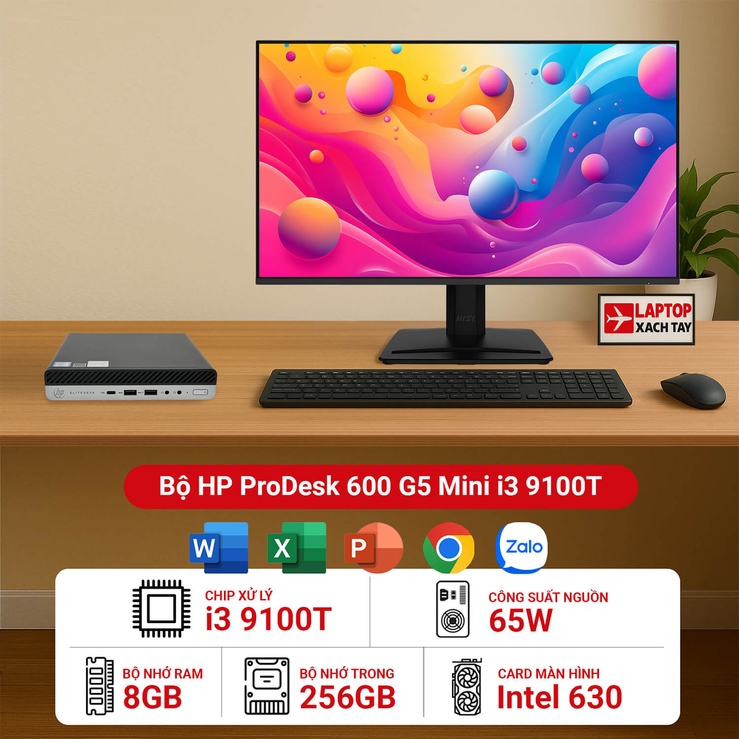 Bộ HP ProDesk 600 G5 Mini i3 9100T - Avatar
